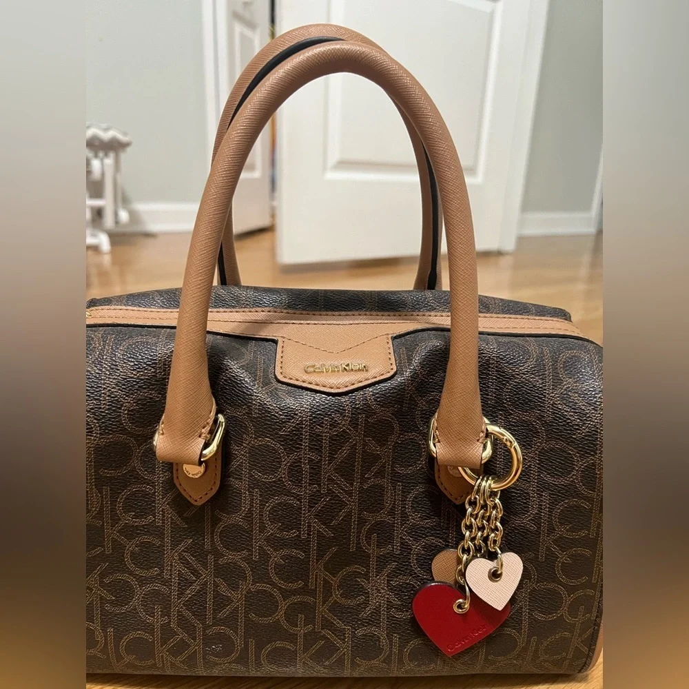 Calvin Klein Brown Monogram Satchel - Picture 4 of 13